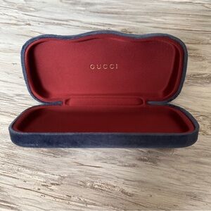 New Gucci Glasses case blue Suede